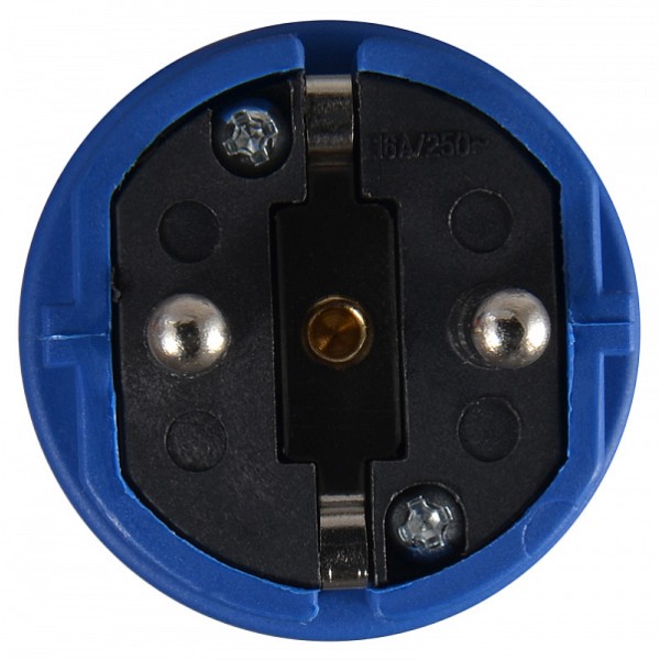 Вилка Аско-Укрем ВП 2Р+РЕ 16А/2 220В (012) синяя (A0080010012) - фото №1