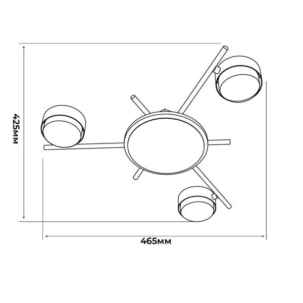 Светильник под лампу PANAMERA 3хGX53 IP20 черный Violux ( 340121 ) - фото №2