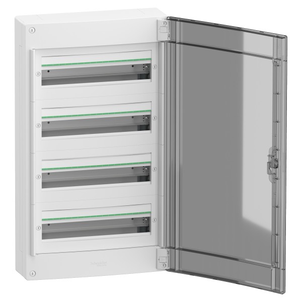 Навесной щит Schneider Electric PrismaSeT XS LVSXR418 4 ряда 72М дымчатые двери - фото №1
