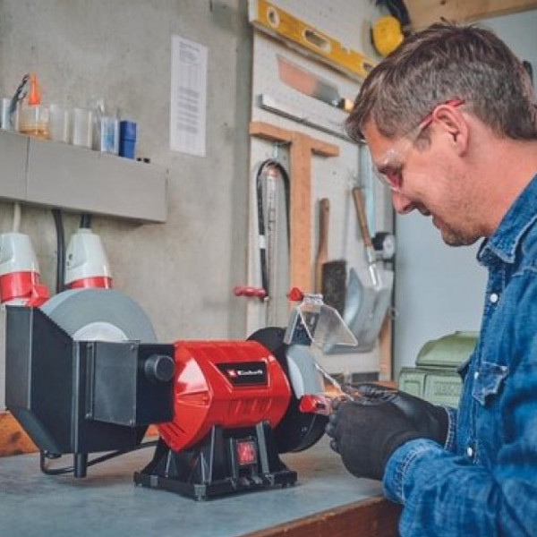 Точильный станок Einhell 250Вт диск 150/200мм для влажной и сухой заточки/шлифовки (4417242) - фото №6