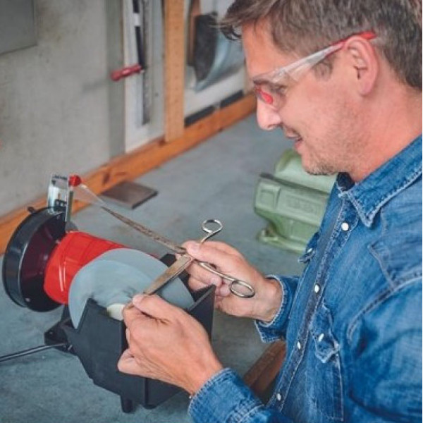 Точильный станок Einhell 250Вт диск 150/200мм для влажной и сухой заточки/шлифовки (4417242) - фото №7