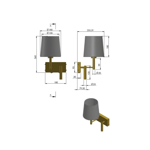 Бра, настінний світильник Pikart 30954-1 E27+G9 1+1x60+40W IP20 - фото №1