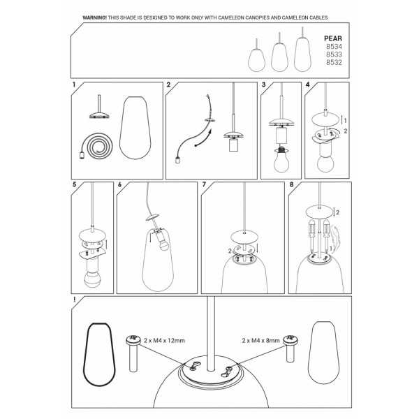 Абажур Nowodvorski 8534 Cameleon Pear S E27/G9 Transparent - фото №4