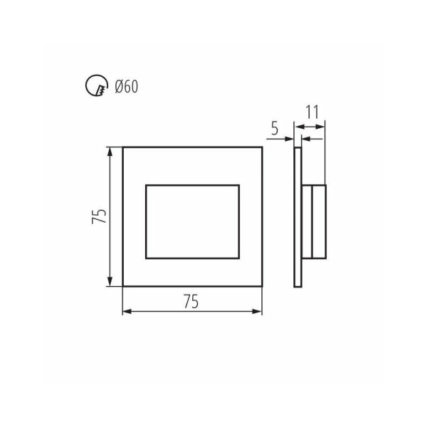 Светильник для подсветки лестницы/коридора Kanlux 33325 Erinus LED 1x1.5W 4000K 30Lm IP20 - фото №2