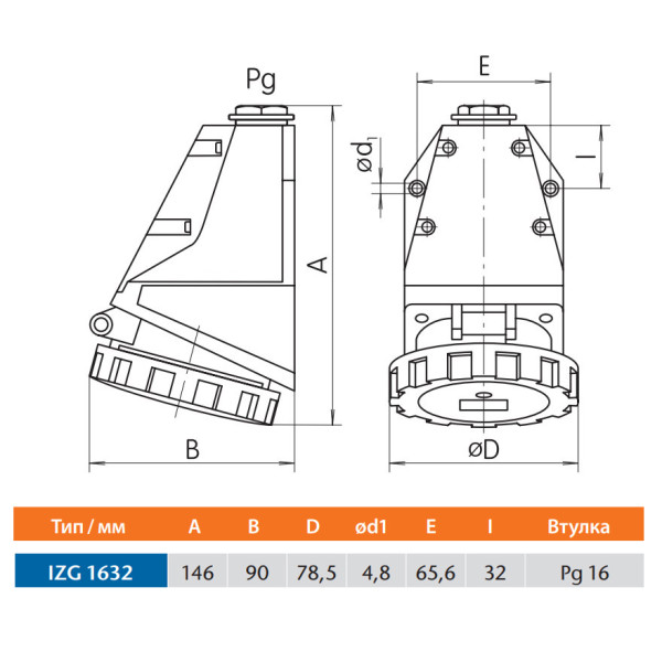 Настенный разъем Sez IZG1632 - фото №8