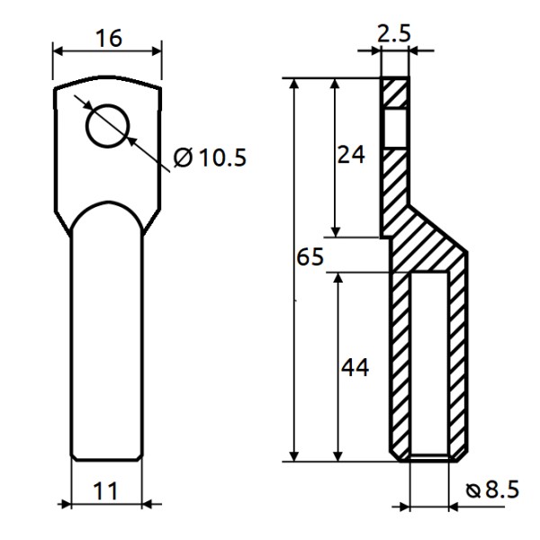 Кабельный наконечник Promfactor CL/CRG-35-10 медно-луженый - фото №1