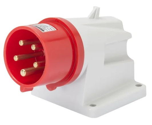 Стационарная вилка 90° GEWISS IP44 3P+E 32A 400В (GW60419)