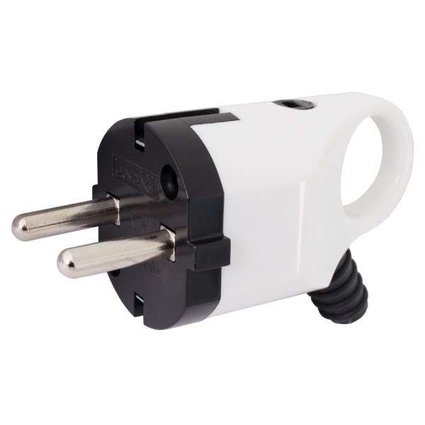 Кутова вилка E.Next e.plug.angle.005.16 16А із заземленням біла (s9100046)