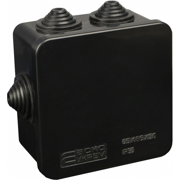 Розподільча коробка Аско-Укрем UAtmo Jet Black 85*85*50 - фото №1