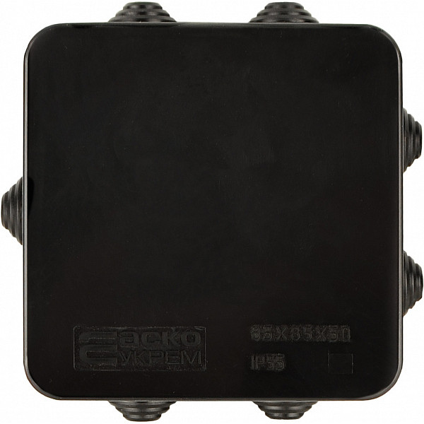 Розподільча коробка Аско-Укрем UAtmo Jet Black 85*85*50 - фото №2