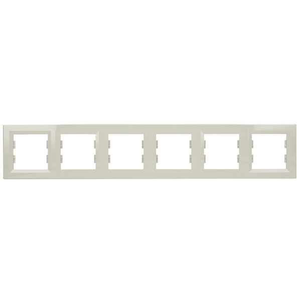 Рамка 6-местная горизонтальная кремовая Asfora, EPH5800623