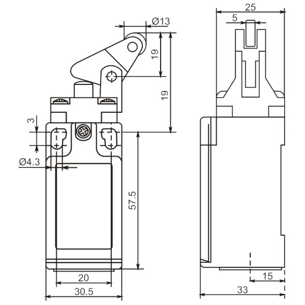 Кінцевий вимикач Promfactor FLS15M36P66 - фото №1