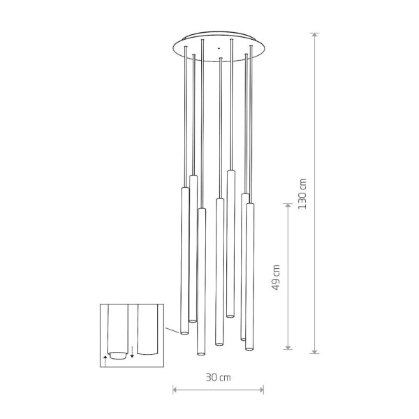 Підвісний світильник Nowodvorski 38921 Laser 490 G9 7x10W IP20 Gold - фото №3