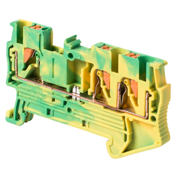 Наборная клеммная колодка заземления E.Next e.tc.z.din.spring.2,5.1-2 на DIN-рейке 3 контакта (s070017)