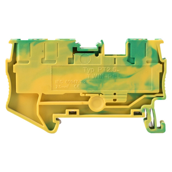 Наборная клеммная колодка заземления E.Next e.tc.z.din.spring.2,5.1-2 на DIN-рейке 3 контакта (s070017) - фото №1