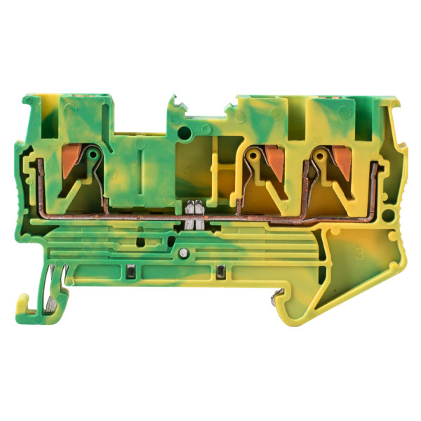 Наборная клеммная колодка заземления E.Next e.tc.z.din.spring.2,5.1-2 на DIN-рейке 3 контакта (s070017) - фото №2