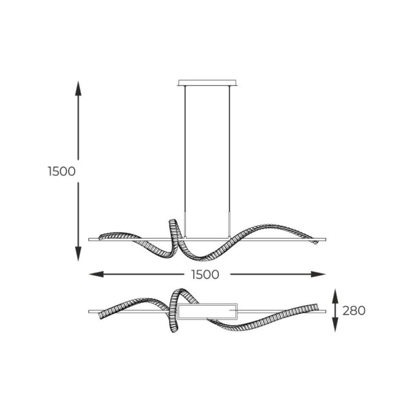 Люстра Zuma Line MD3170-1-3GT Athesa Led 1x24.5W 3000K-6000K 2800Lm IP20 - фото №3