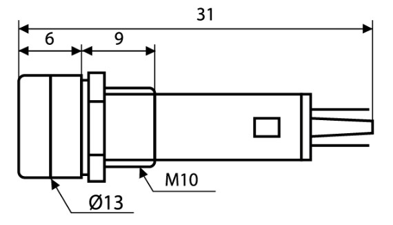 Сигнальная лампочка для кнопок Аско-Укрем PL1-101 220В красная (A0140030023) - фото №1