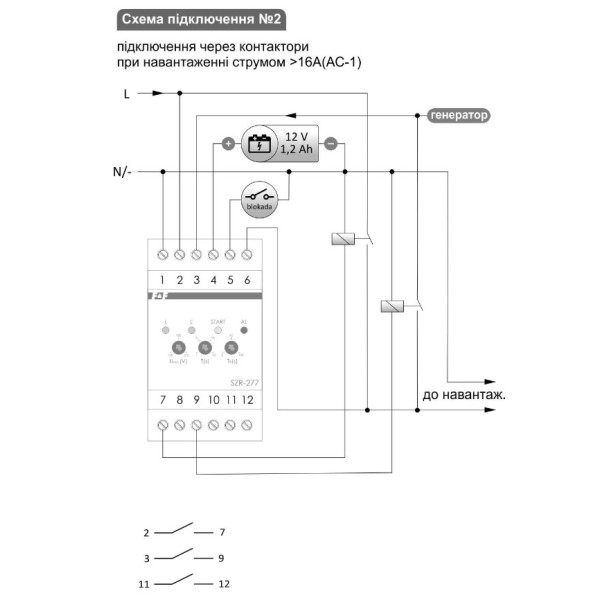 Автоматическое включение резерва F&F SZR-277 (от однофазного генератора) - фото №5
