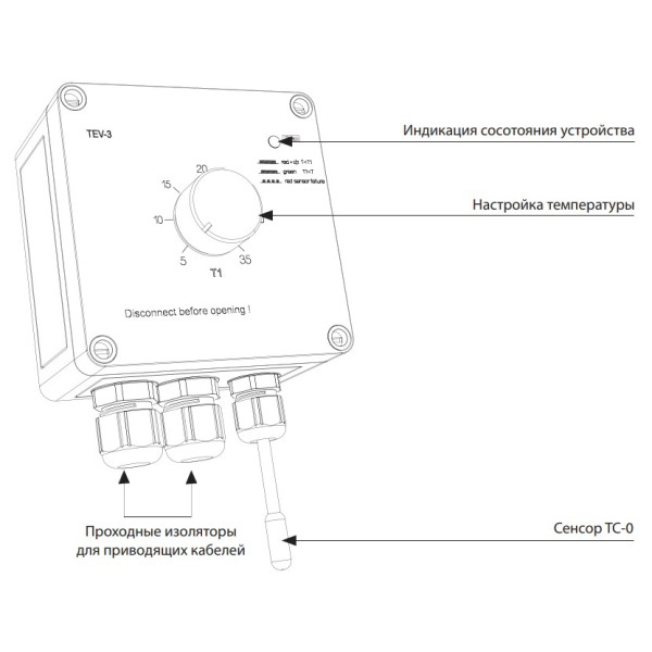 Термостат Elko-Ep TEV-3/230V - фото №1