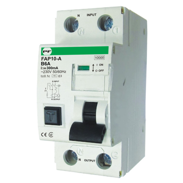Дифавтомат Promfactor FAP10-A B 6А/0,3A 2P (1P+N) 10кА (FAP10B06300A)