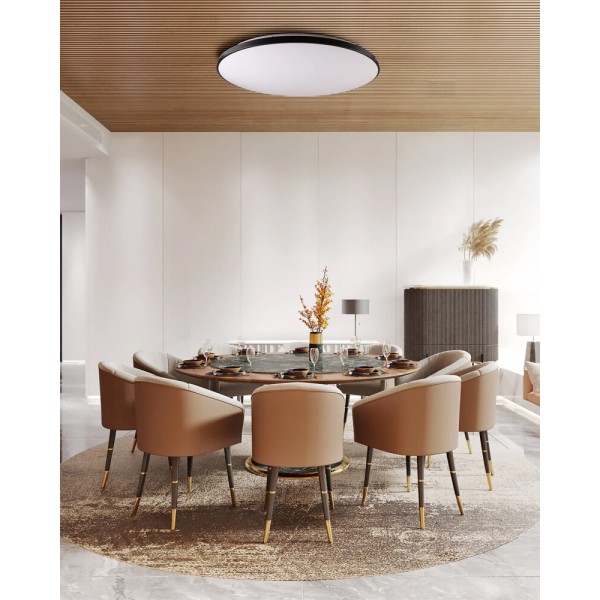 Люстра із пультом світлодіодна Goldlux 331915 Kern LED 1x80W 3000K/4000K/6000K 4500/4700/9200Lm IP20 чорна - фото №1