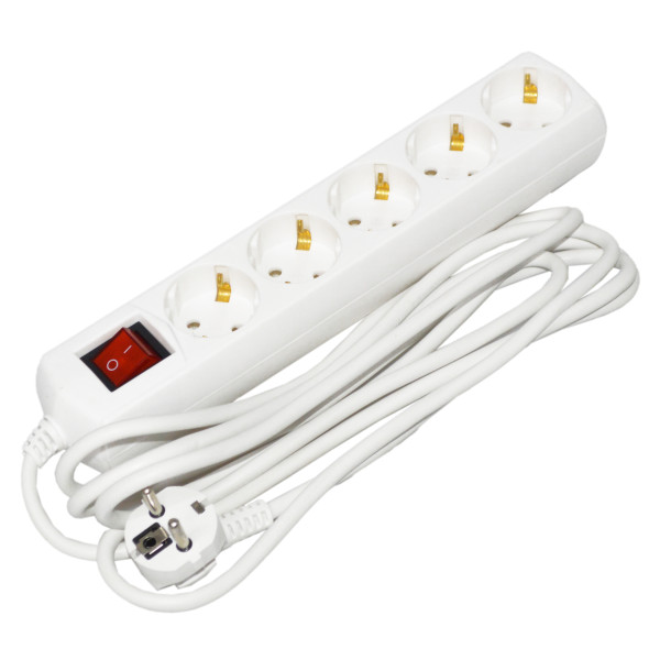 Подовжувач UEC ECO П05В 5 місць 2P+PE/3м 3х1мм2 10А/250В з вимикачем