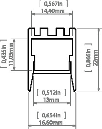 LED-профиль KLUS PDS-ZMG черный, 2 метр - фото №4