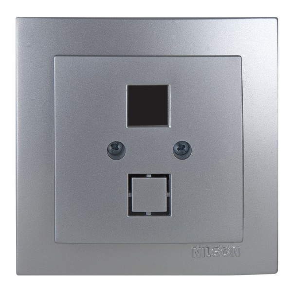 Розетка Nilson Touran срібло комп'ютерна без модуля ( 24131042 )