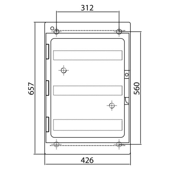 Щит настінний 54 мод. з дверцятами RAL7035 Ram Base, DKC - фото №3