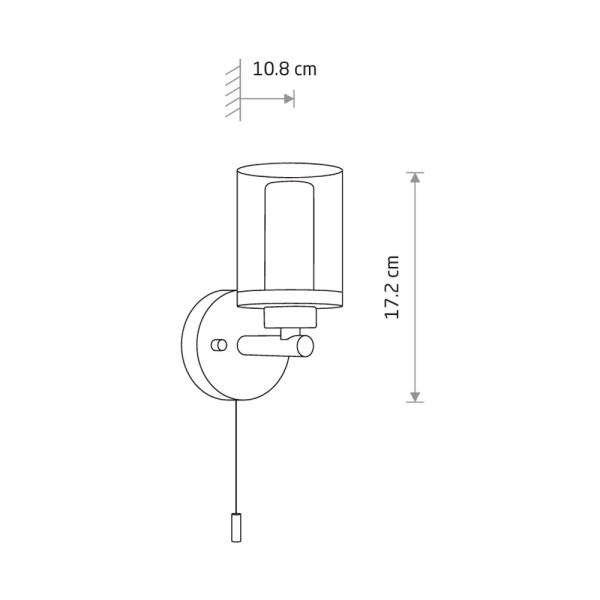 Бра для ванной, светильник Nowodvorski 8051 Vista G9 1x10W IP44 хром - фото №1