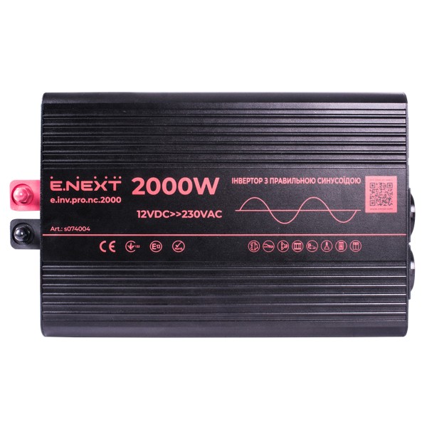 Інвертор E.Next e.inv.pro.nc.2000 12/220В 2000Вт чистий синус (s074004) - фото №2