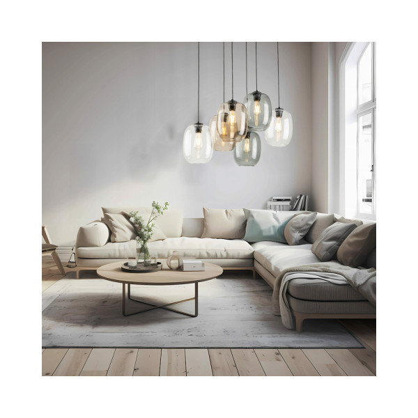 Подвесной светильник, люстра TK Lighting 5974 Elio E27 6x15W IP20 Черный - фото №1