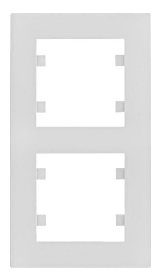 Вертикальна двомісна рамка Hager WL5620 Lumina-Intense 2X (біла)