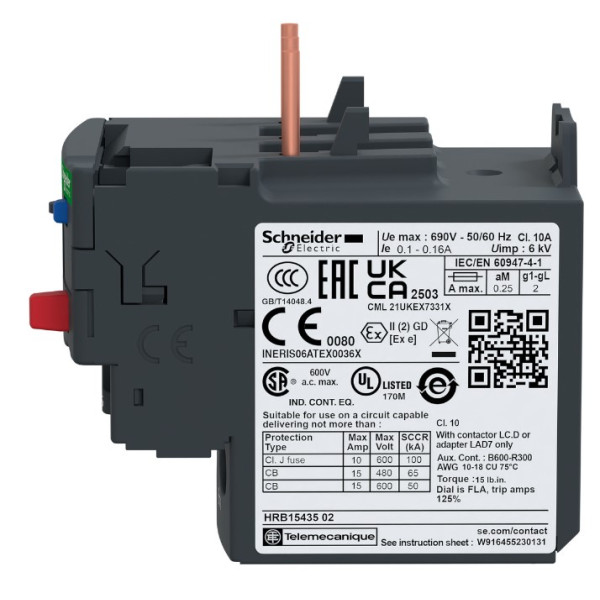 Тепловое реле Schneider Electric LRD05 0,63-1A - фото №2