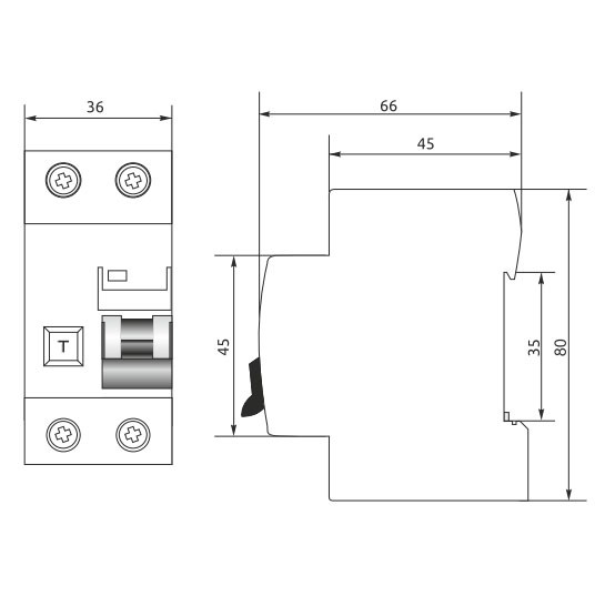 Дифференциальный автомат Promfactor FAP10-AC B 40А/0,3A 2P (1P+N) 10кА (FAP10B40300AC) - фото №1