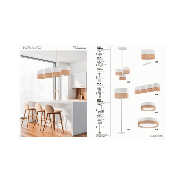 Стельовий світильник TK Lighting 6578 Linobianco - фото №1