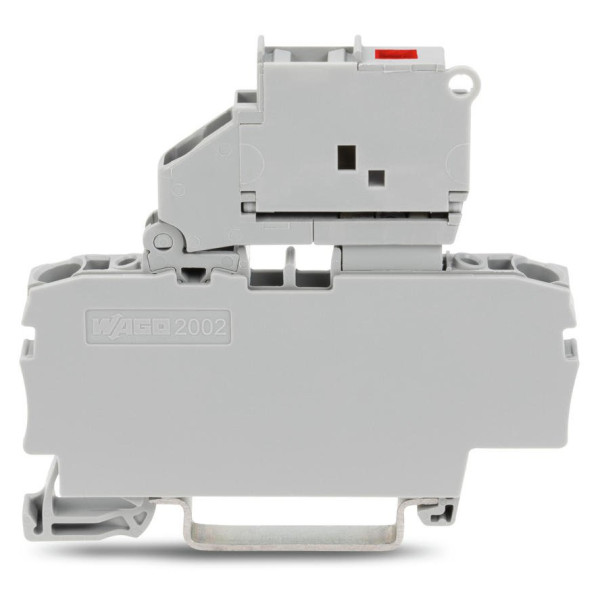 Клемма Wago 2002-1611/1000-836 с разъединителем с индикацией предохранителя 5х20мм 230В (серая)