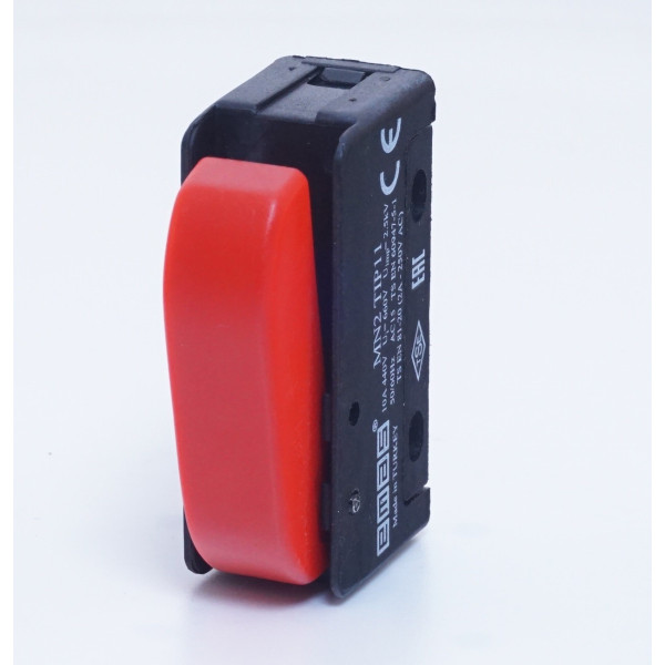 Кінцевий міні-вимикач EMAS MN2TIP11 з червоною пластиковою клавішою 1НВ - фото №2