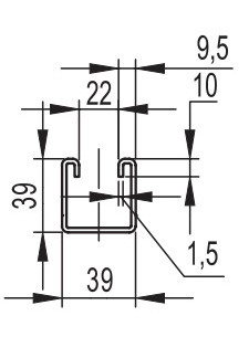 С-подібний профіль DKC BPL4130 41х41 LAS, L 3000, 1,5мм - фото №2