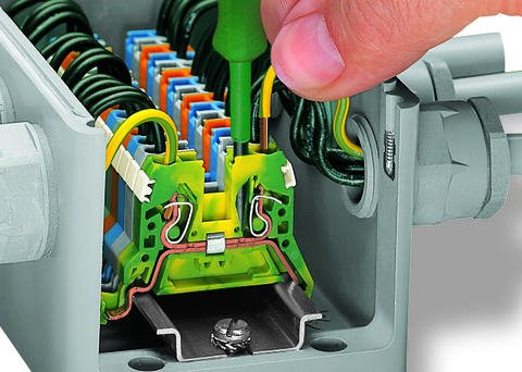 Двопровідна компактна клема Wago 870-904 TS35 (синя) - фото №5