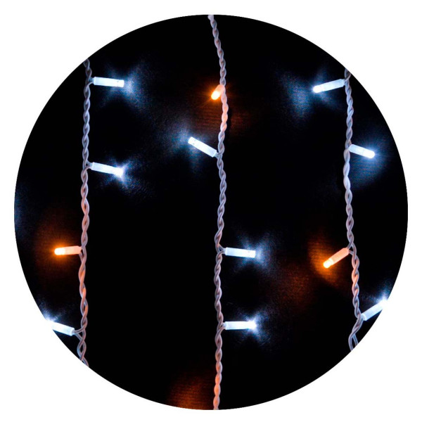 Біла вулична LED гірлянда Delux EN ICICLE 108LED (90015177) 2x1м 27 жовтих діодів, що миготять IP44