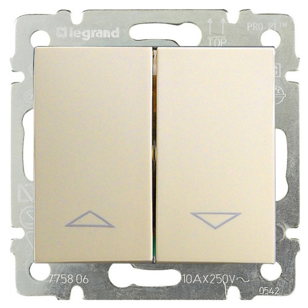 Механизм 2-кл. выключателя Valena для жалюзи (без фиксации) слоновая кость