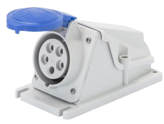 Стационарный разъем 90° GEWISS IP44 2P+E 16A 230В (GW62477)
