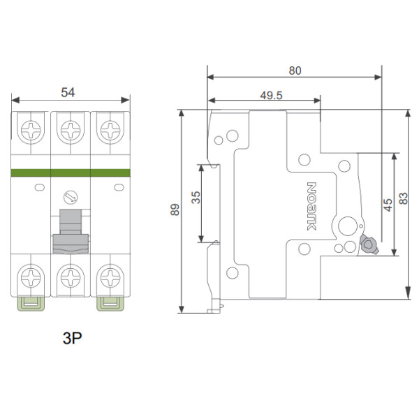 Вимикач навантаження NOARK Ex9I125 3P 100A (100878) - фото №2