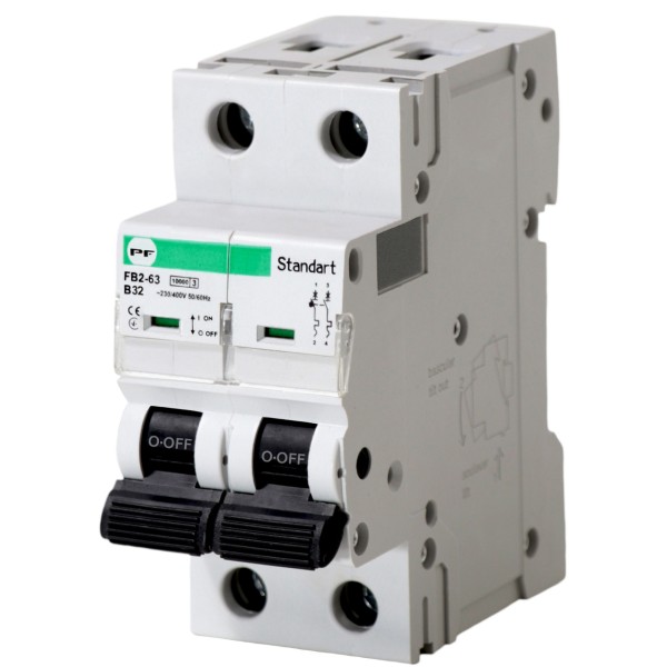 Автоматичний вимикач Promfactor STANDART FB2-63 2P B 32A 10кА (FB2B2132)