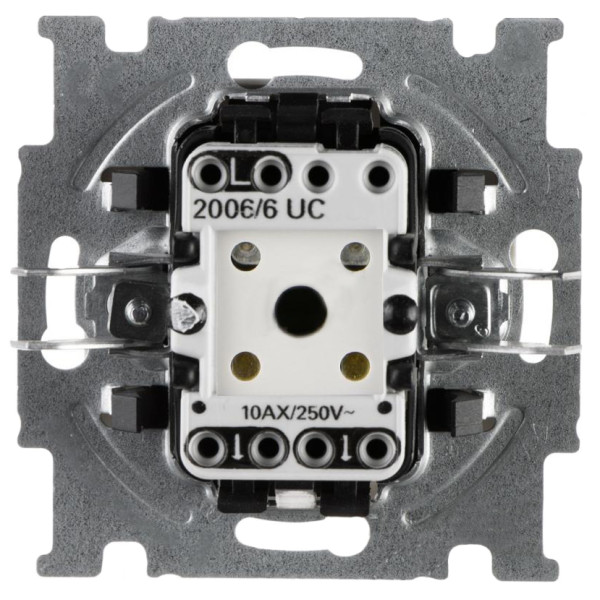 Двоклавішний прохідний вимикач ABB Basic 55 2006/6/6 UC-92-507 (слонова кістка) - фото №2