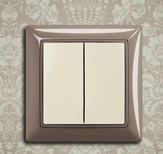 Двоклавішний прохідний вимикач ABB Basic 55 2006/6/6 UC-92-507 (слонова кістка) - фото №3