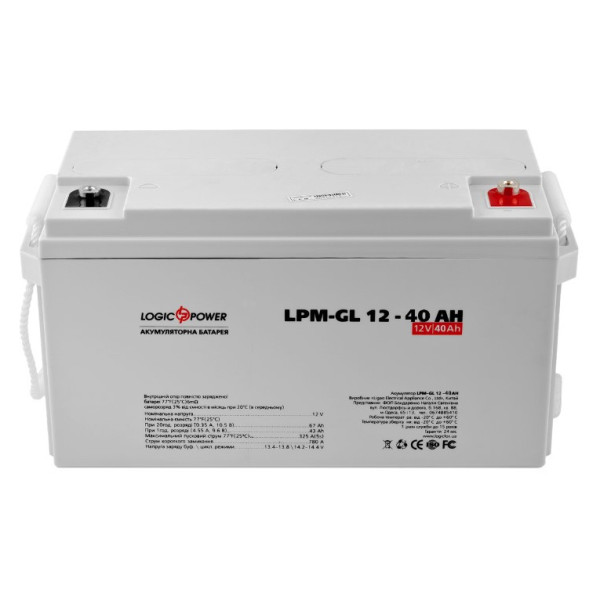Акумулятор LogicPower LPM-GL 12-40 AH 12В - фото №1