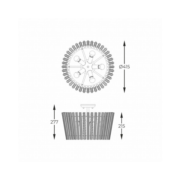 Люстра Zuma Line C0547-05H-F9AC Bach E14 5x40W IP20 - фото №1